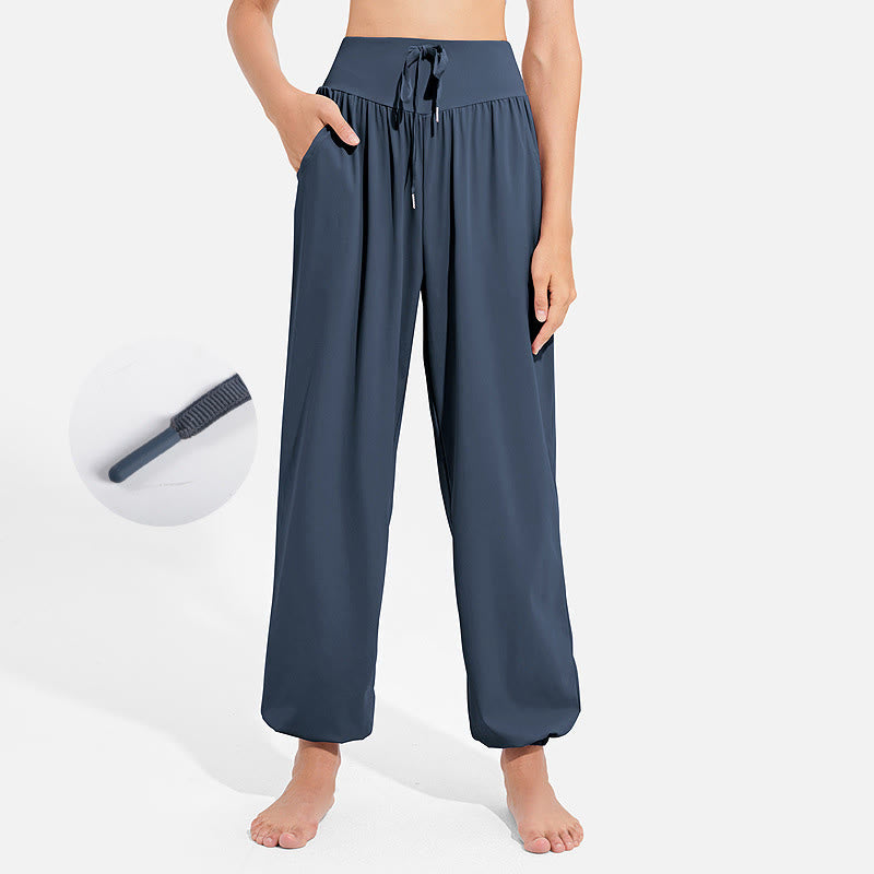 Buddha Stones schlichte Haremshose für Damen mit Kordelzug und elastischem Bund, ideal für Sport, Yoga und Freizeit, mit Taschen - SteelBlue - US 8-10, UK/AU 12-14, EU 40-42 (2XL) - image 21