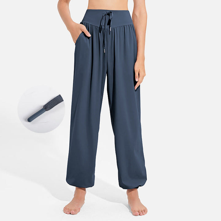 Buddha Stones schlichte Haremshose für Damen mit Kordelzug und elastischem Bund, ideal für Sport, Yoga und Freizeit, mit Taschen - SteelBlue - US 8-10, UK/AU 12-14, EU 40-42 (2XL) - image 21