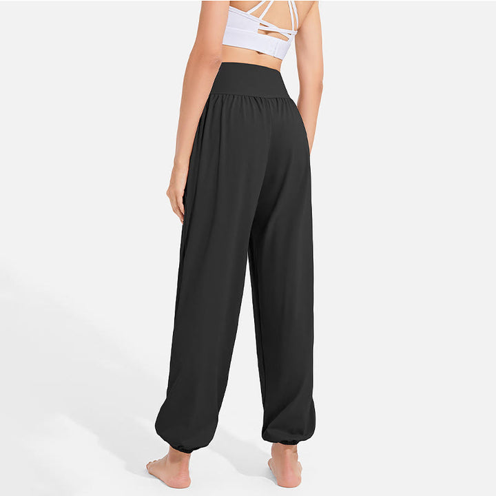 Buddha Stones schlichte Haremshose für Damen mit Kordelzug und elastischem Bund, ideal für Sport, Yoga und Freizeit, mit Taschen - image 6