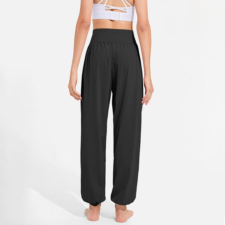 Buddha Stones schlichte Haremshose für Damen mit Kordelzug und elastischem Bund, ideal für Sport, Yoga und Freizeit, mit Taschen - image 7