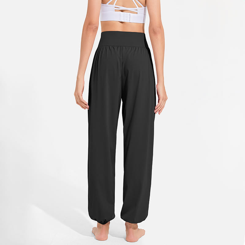 Buddha Stones schlichte Haremshose für Damen mit Kordelzug und elastischem Bund, ideal für Sport, Yoga und Freizeit, mit Taschen - image 7