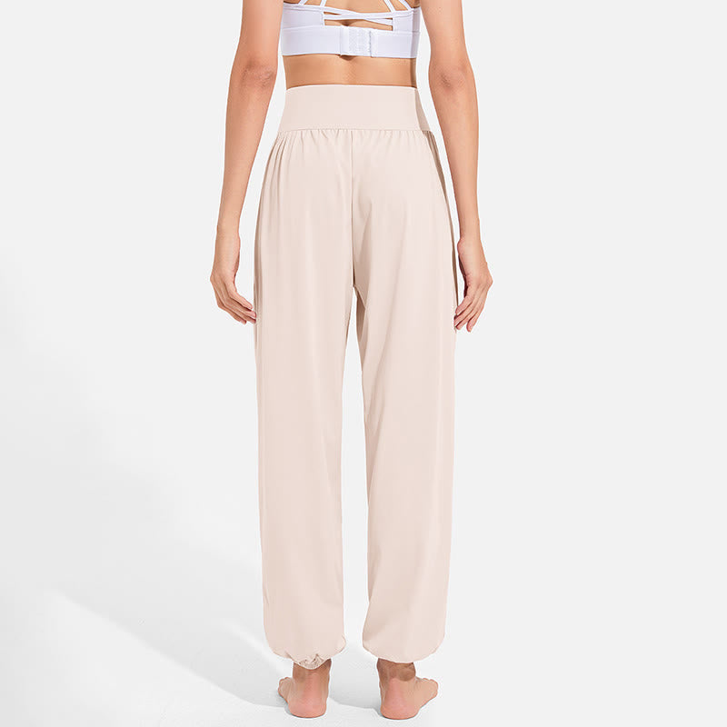Buddha Stones schlichte Haremshose für Damen mit Kordelzug und elastischem Bund, ideal für Sport, Yoga und Freizeit, mit Taschen - image 10