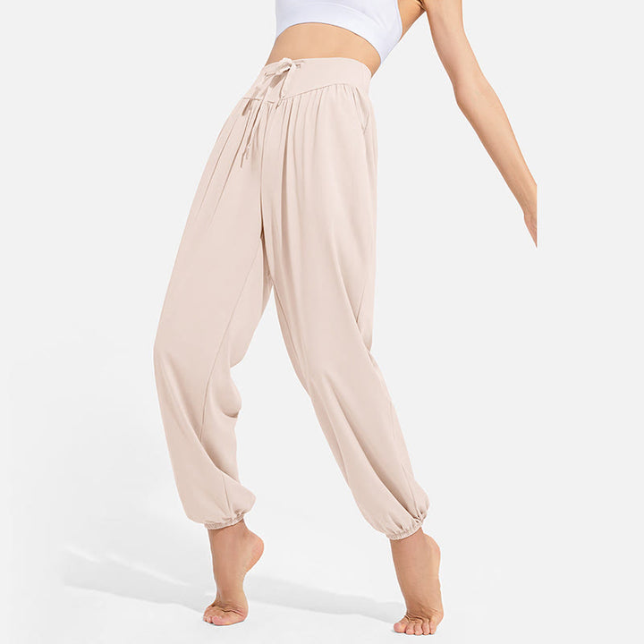 Buddha Stones schlichte Haremshose für Damen mit Kordelzug und elastischem Bund, ideal für Sport, Yoga und Freizeit, mit Taschen - image 11
