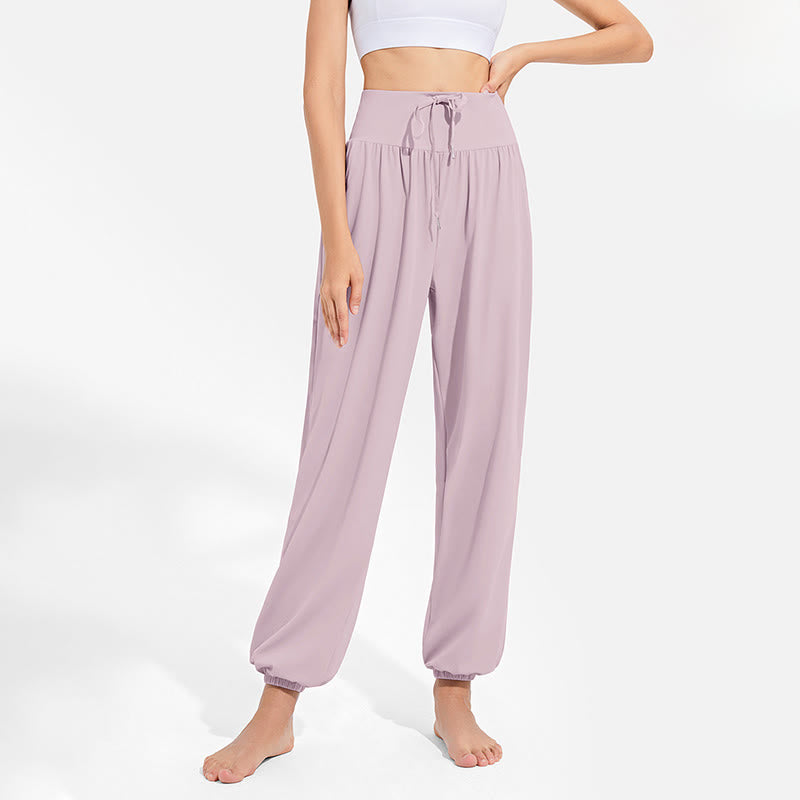 Buddha Stones schlichte Haremshose für Damen mit Kordelzug und elastischem Bund, ideal für Sport, Yoga und Freizeit, mit Taschen - image 13