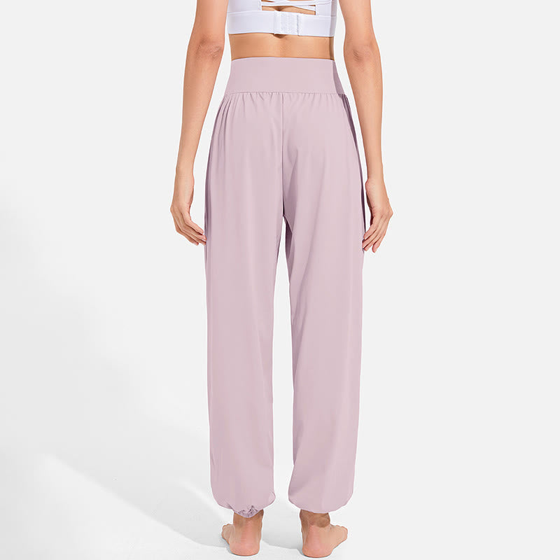 Buddha Stones schlichte Haremshose für Damen mit Kordelzug und elastischem Bund, ideal für Sport, Yoga und Freizeit, mit Taschen - image 16