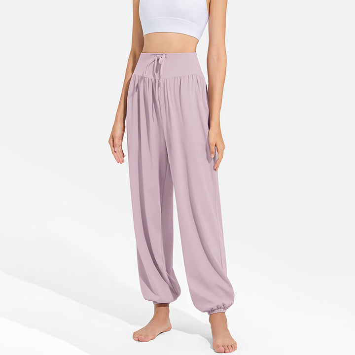 Buddha Stones schlichte Haremshose für Damen mit Kordelzug und elastischem Bund, ideal für Sport, Yoga und Freizeit, mit Taschen - image 14