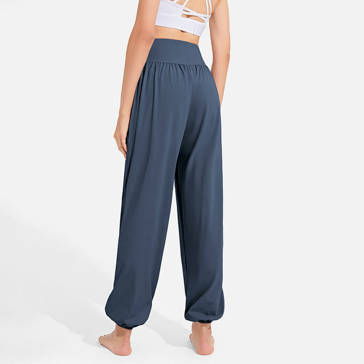 Buddha Stones schlichte Haremshose für Damen mit Kordelzug und elastischem Bund, ideal für Sport, Yoga und Freizeit, mit Taschen - image 23