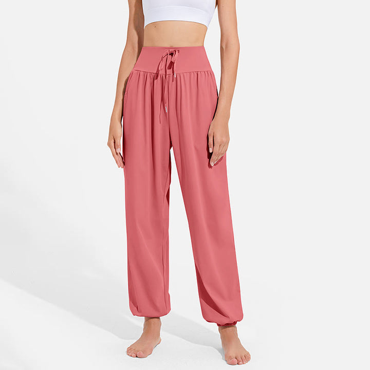 Buddha Stones schlichte Haremshose für Damen mit Kordelzug und elastischem Bund, ideal für Sport, Yoga und Freizeit, mit Taschen - image 26