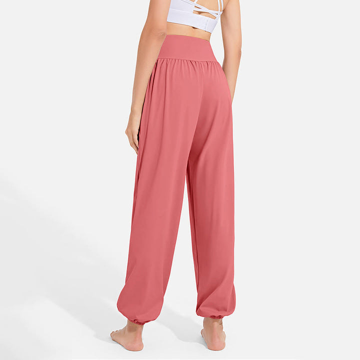 Buddha Stones schlichte Haremshose für Damen mit Kordelzug und elastischem Bund, ideal für Sport, Yoga und Freizeit, mit Taschen - image 29