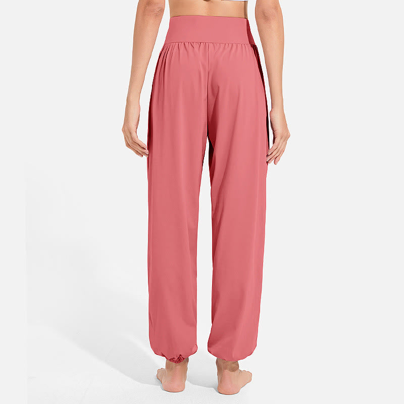Buddha Stones schlichte Haremshose für Damen mit Kordelzug und elastischem Bund, ideal für Sport, Yoga und Freizeit, mit Taschen - image 30