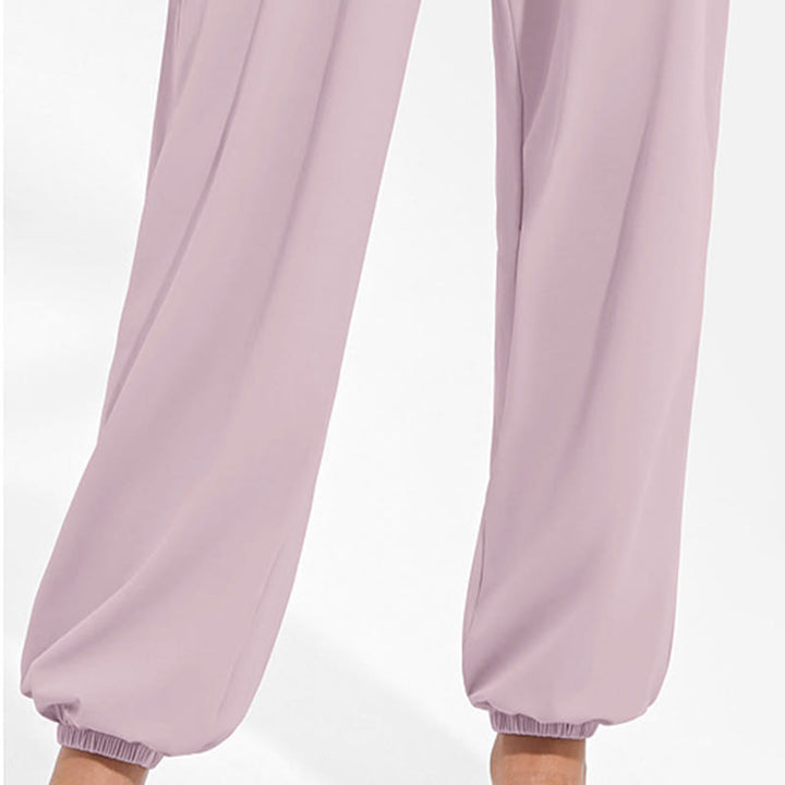 Buddha Stones schlichte Haremshose für Damen mit Kordelzug und elastischem Bund, ideal für Sport, Yoga und Freizeit, mit Taschen - image 19