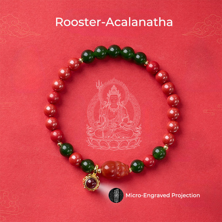 Buddha Stones ​​Jahr des Pferdes Mikrogravur Projektion Chinesischer Tierkreis Geburtsbuddha Zinnober Segensarmband - image 19
