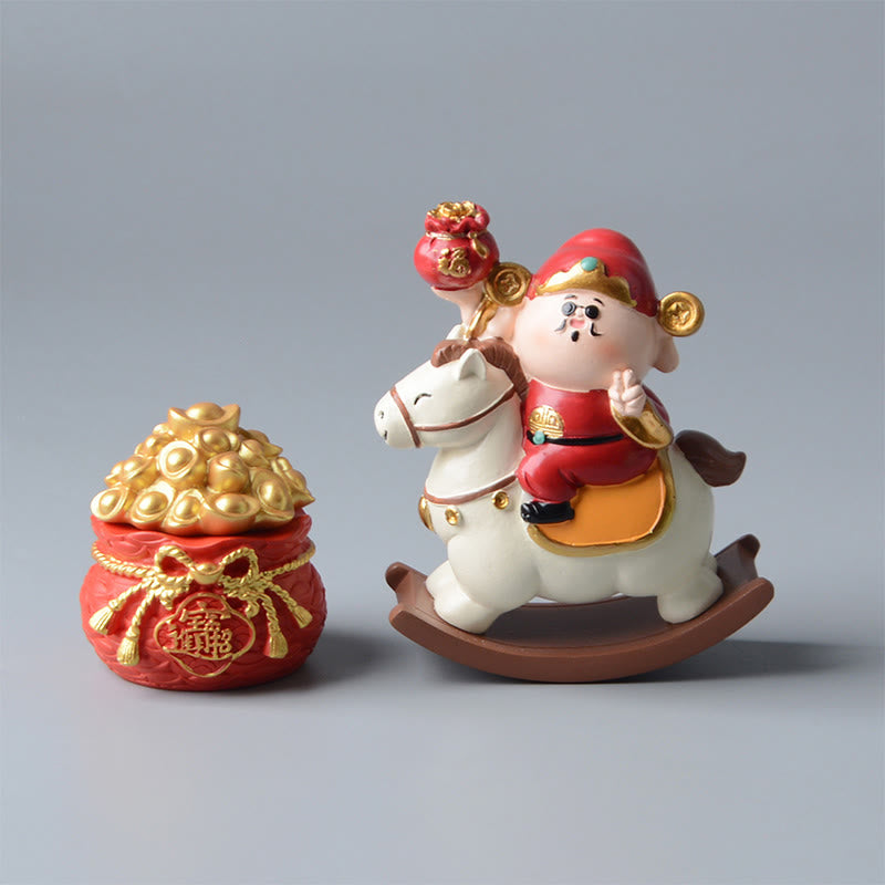 Buddha Stones, Jahr des Pferdes, Gott des Reichtums, Geldsack, Erfolg, Wohlstand, Schreibtischdekoration - image 15