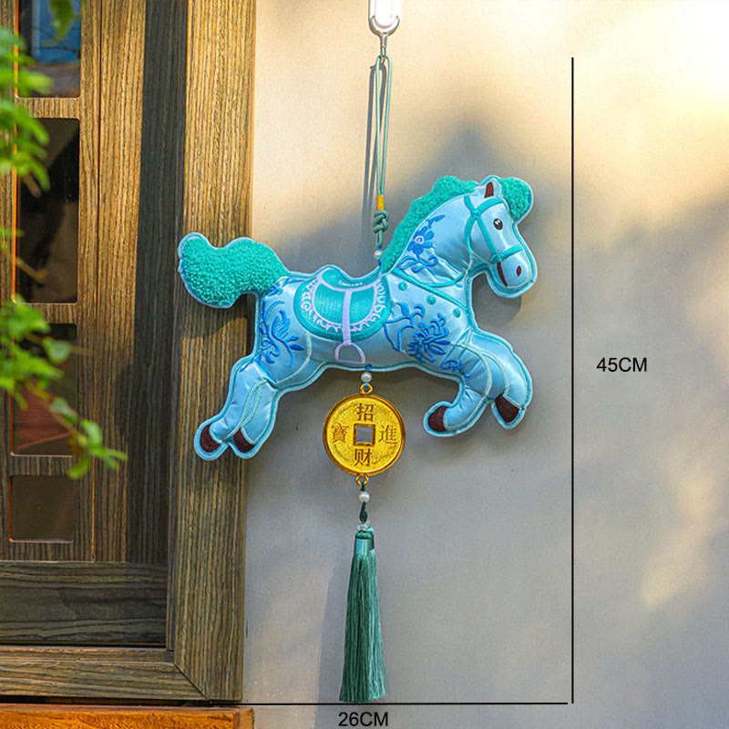 Buddha Stones, Jahr des Pferdes, Stickerei, Kupfermünzen, Glockenanhänger, Quaste, Reichtum, Erfolg, Hängedekoration - image 2