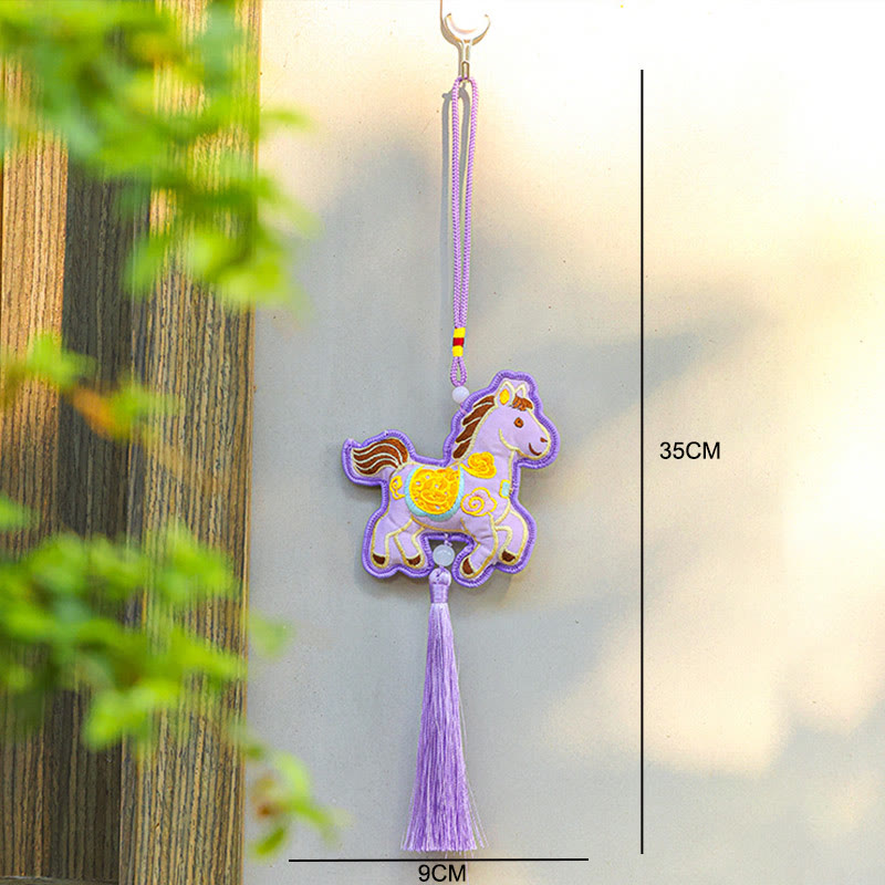 Buddha Stones, Jahr des Pferdes, Stickerei, Kupfermünzen, Glockenanhänger, Quaste, Reichtum, Erfolg, Hängedekoration - image 15