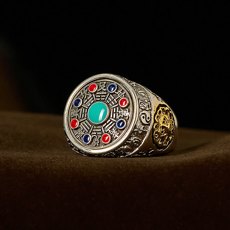 Buddha Stones, Kupfer-Bagua-Kupfermünzen, Reichtum, drehbarer, verstellbarer Ring - Kupfer-Bagua (verstellbar) - image 0
