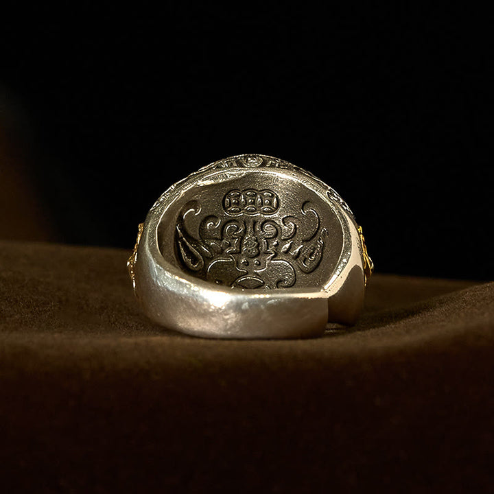 Buddha Stones, Kupfer-Bagua-Kupfermünzen, Reichtum, drehbarer, verstellbarer Ring - image 2
