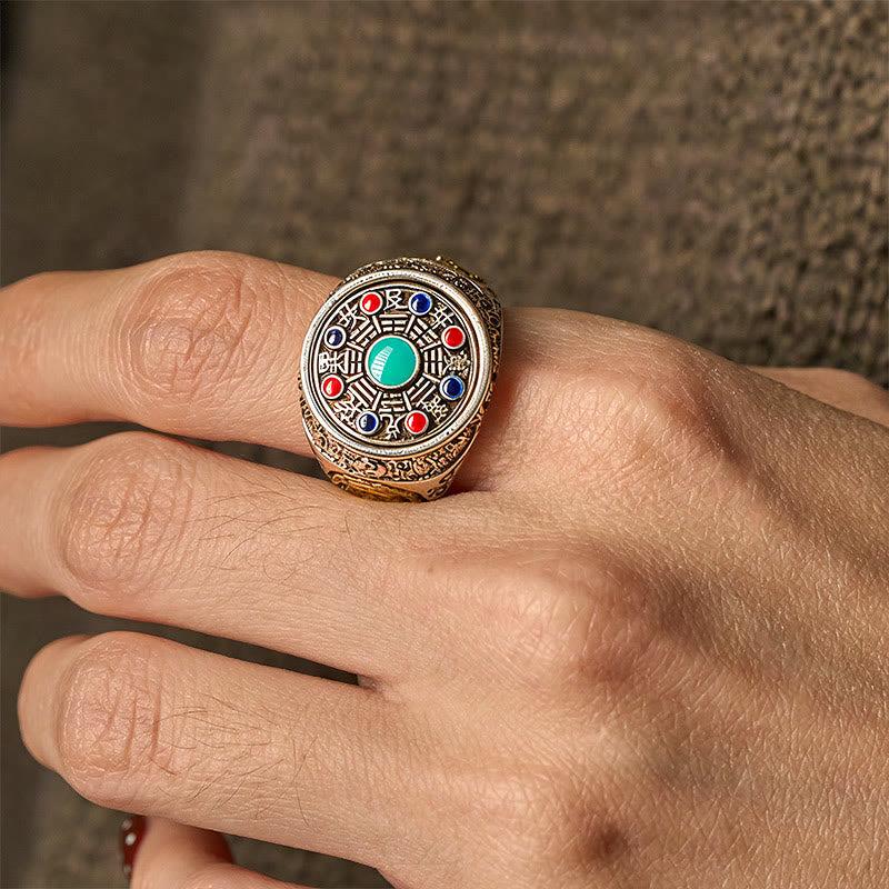 Buddha Stones, Kupfer-Bagua-Kupfermünzen, Reichtum, drehbarer, verstellbarer Ring - image 4