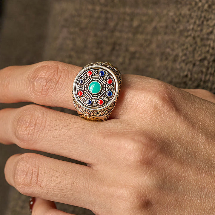 Buddha Stones, Kupfer-Bagua-Kupfermünzen, Reichtum, drehbarer, verstellbarer Ring - image 4