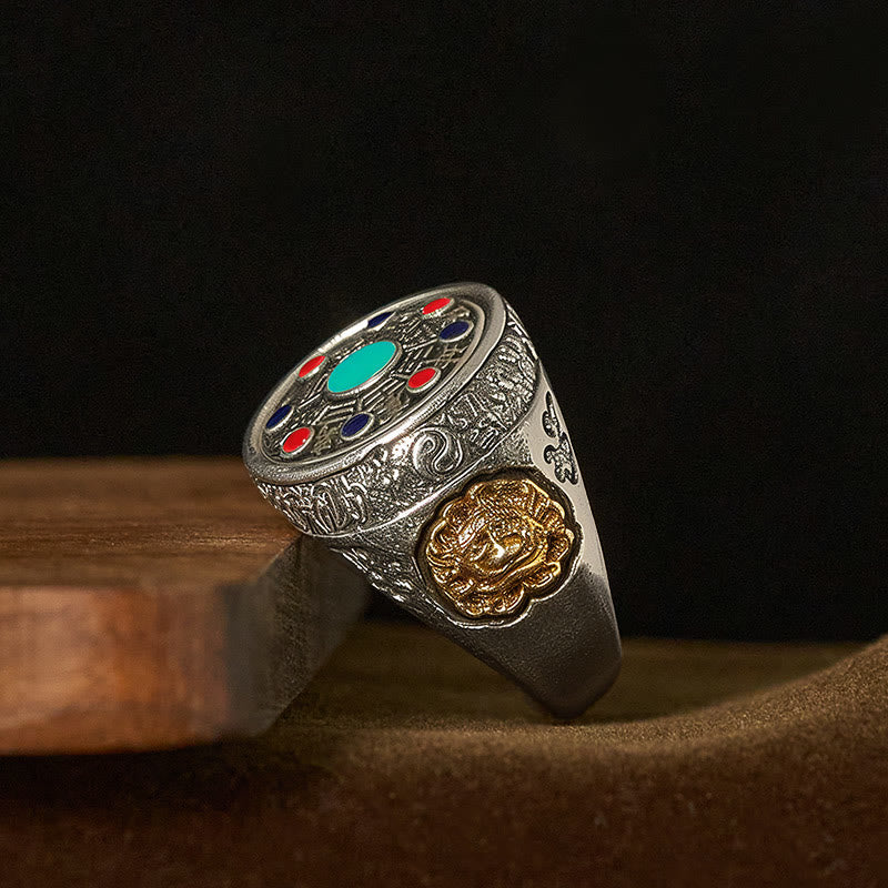Buddha Stones, Kupfer-Bagua-Kupfermünzen, Reichtum, drehbarer, verstellbarer Ring - image 3