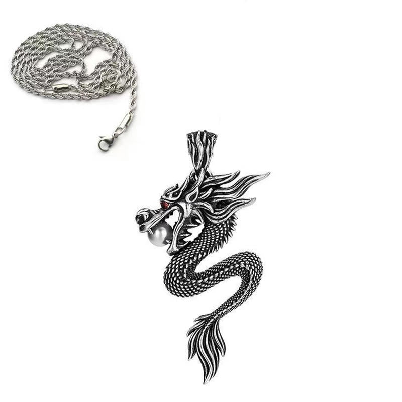 Buddha Stones Drachen-Kupfer-Halskette mit Glückssymbol - Kupferdrache mit gedrehter Kette - image 10