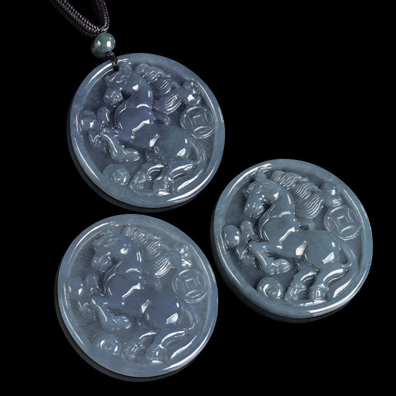 Buddha Stones ​​Jade-Halskette mit Anhängern – Symbol für Glück und Fülle im Jahr des Pferdes - image 11