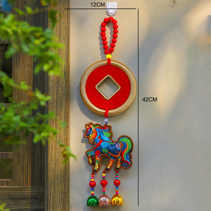 Buddha Stones, Jahr des Pferdes, Stickerei, Geldbeutel, Kürbis, Kupfermünzen, Glocke, Anhänger, Erfolg, Hängedekoration - image 8