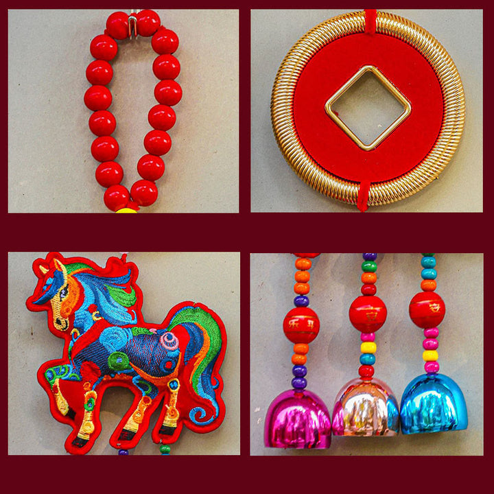Buddha Stones, Jahr des Pferdes, Stickerei, Geldbeutel, Kürbis, Kupfermünzen, Glocke, Anhänger, Erfolg, Hängedekoration - image 20