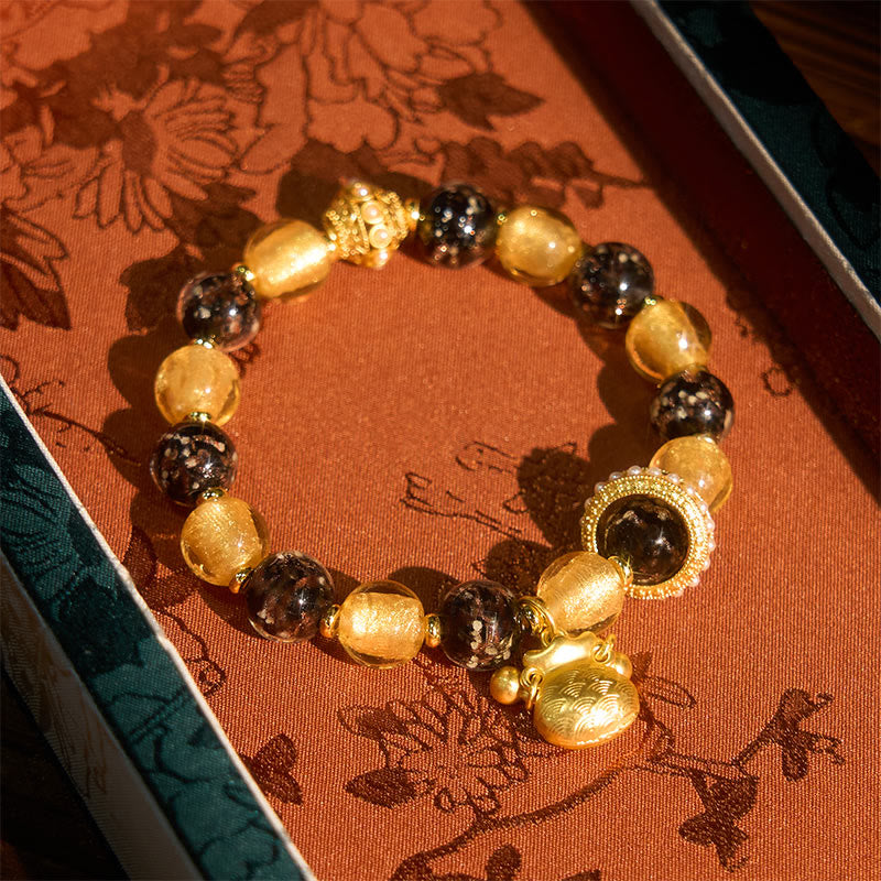 Buddha Stones ​​Fu-Charakter Liuli Glas Segensarmband - image 3