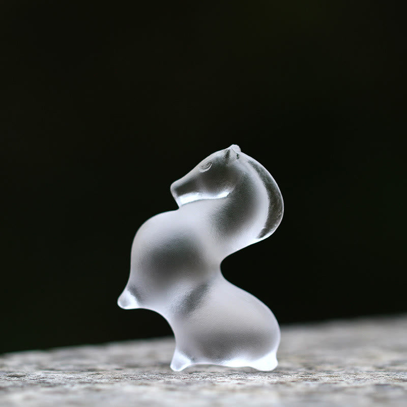 Buddha Stones, Jahr des Pferdes, Lotus-Kapsel, Lotusblatt, Liuli-Kristall-Kunstwerk, Energie-Dekoration für Zuhause oder Büro - image 19