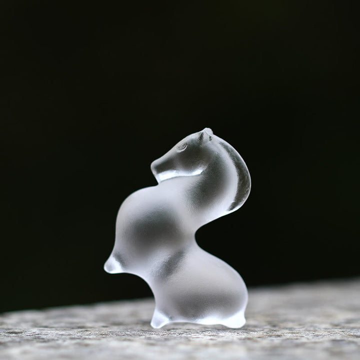 Buddha Stones, Jahr des Pferdes, Lotus-Kapsel, Lotusblatt, Liuli-Kristall-Kunstwerk, Energie-Dekoration für Zuhause oder Büro - image 19