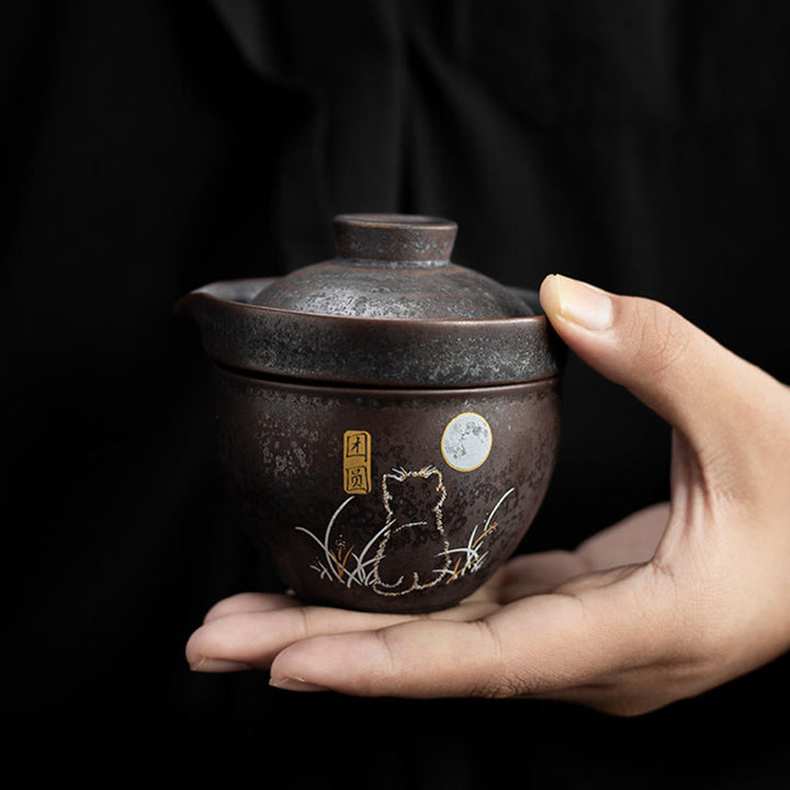 Buddha Stones, niedliche Katzen-Teetasse, Kung-Fu-Teetasse  - Reunite-Set - image 0