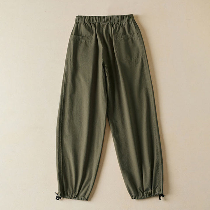 Buddha Stones Herbst-Cargohose für Damen aus Baumwolle mit Kordelzug, Länge 7-8, mit Taschen - image 10