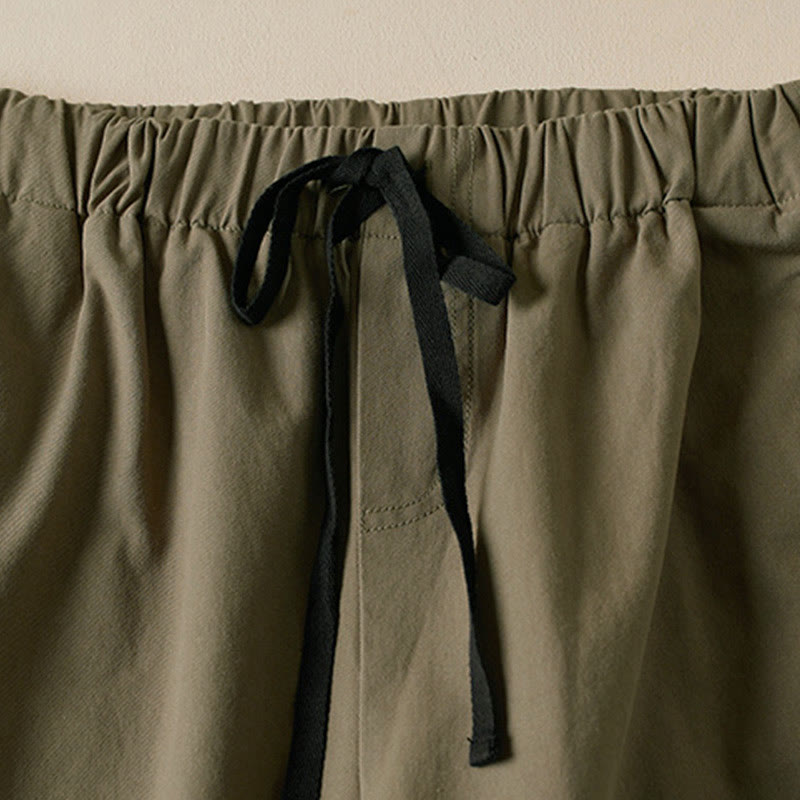 Buddha Stones Herbst-Cargohose für Damen aus Baumwolle mit Kordelzug, Länge 7-8, mit Taschen - image 3