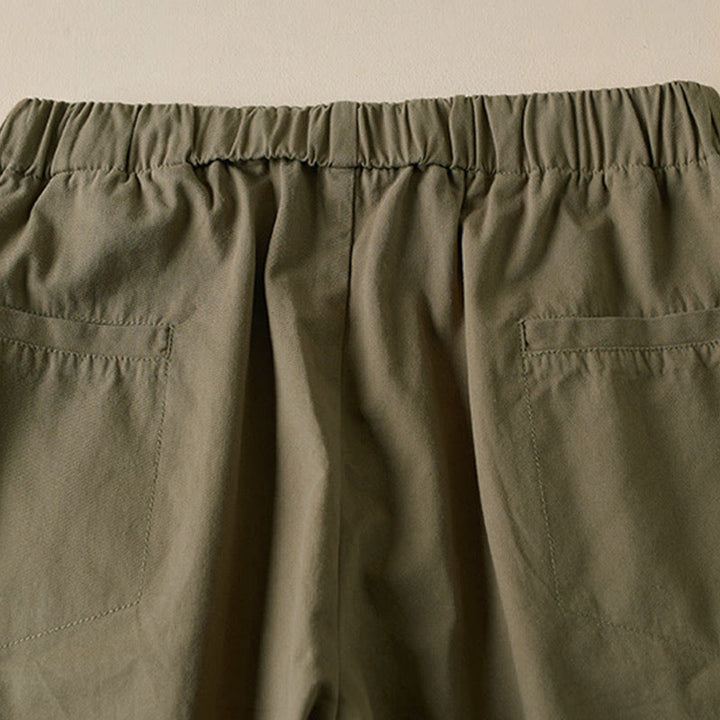 Buddha Stones Herbst-Cargohose für Damen aus Baumwolle mit Kordelzug, Länge 7-8, mit Taschen - image 4
