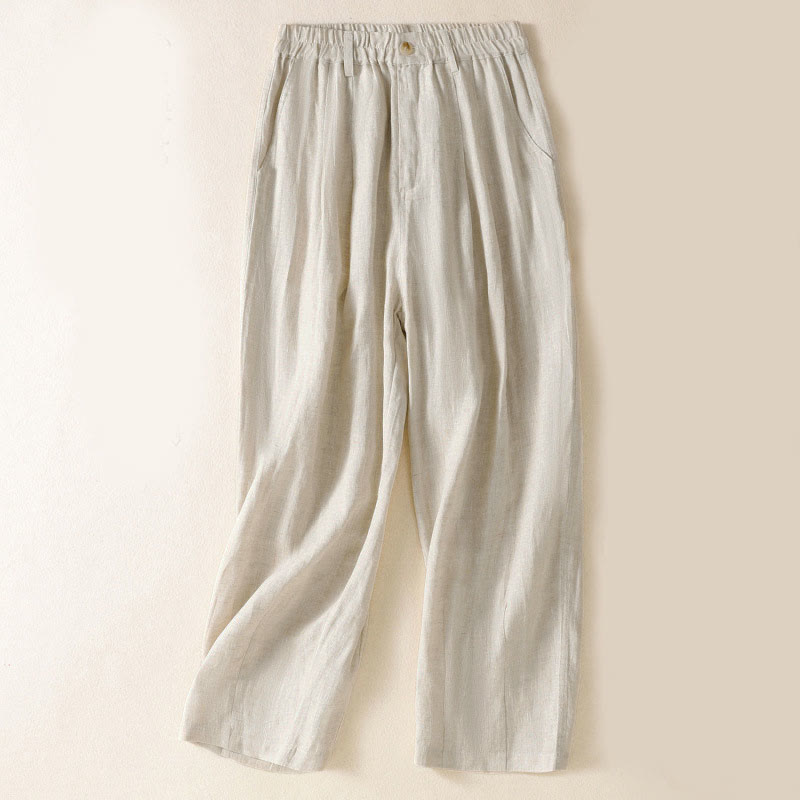 Buddha Stones Sommerhose für Damen, knöchellang, mit Knopfleiste und Reißverschluss sowie Taschen - Leinen - US 8-10, UK/AU 12-14, EU 40-42 (2XL) - image 33