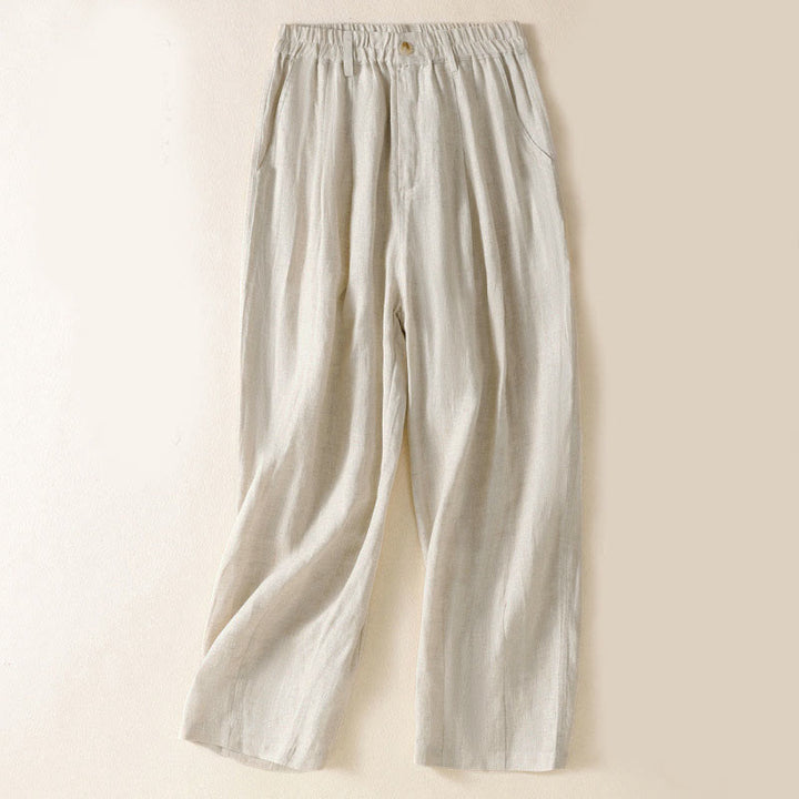 Buddha Stones Sommerhose für Damen, knöchellang, mit Knopfleiste und Reißverschluss sowie Taschen - Leinen - US 8-10, UK/AU 12-14, EU 40-42 (2XL) - image 33