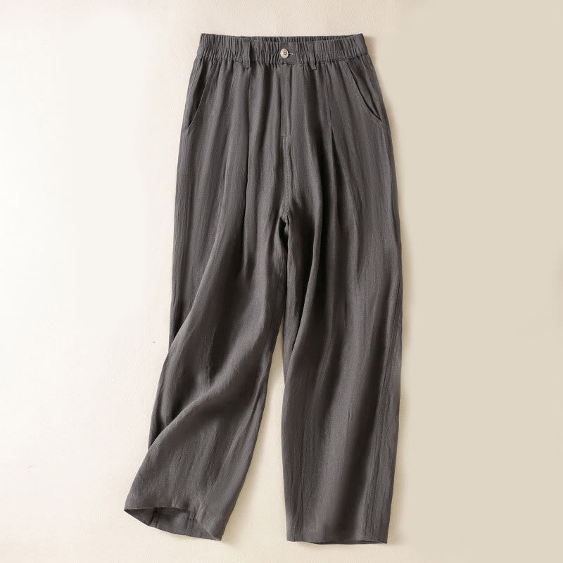 Buddha Stones Sommerhose für Damen, knöchellang, mit Knopfleiste und Reißverschluss sowie Taschen - Grau - US 8-10, UK/AU 12-14, EU 40-42 (2XL) - image 27
