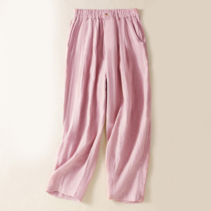 Buddha Stones Sommerhose für Damen, knöchellang, mit Knopfleiste und Reißverschluss sowie Taschen - Hellrosa - US 8-10, UK/AU 12-14, EU 40-42 (2XL) - image 8