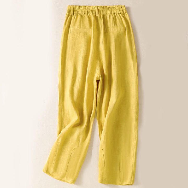 Buddha Stones Sommerhose für Damen, knöchellang, mit Knopfleiste und Reißverschluss sowie Taschen - image 2