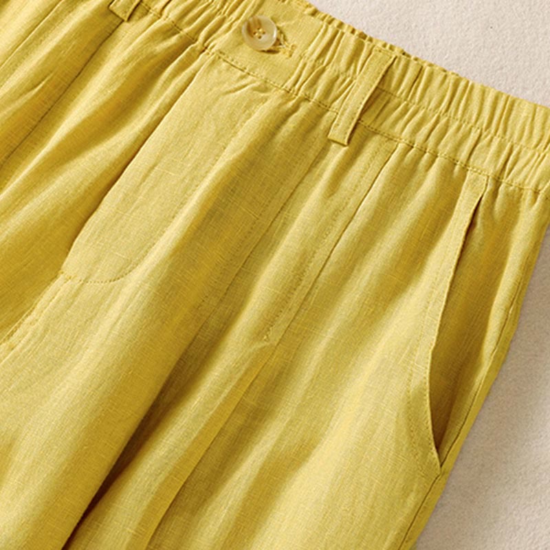 Buddha Stones Sommerhose für Damen, knöchellang, mit Knopfleiste und Reißverschluss sowie Taschen - image 6