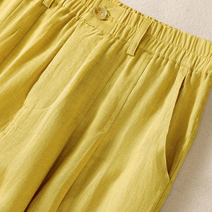 Buddha Stones Sommerhose für Damen, knöchellang, mit Knopfleiste und Reißverschluss sowie Taschen - image 6
