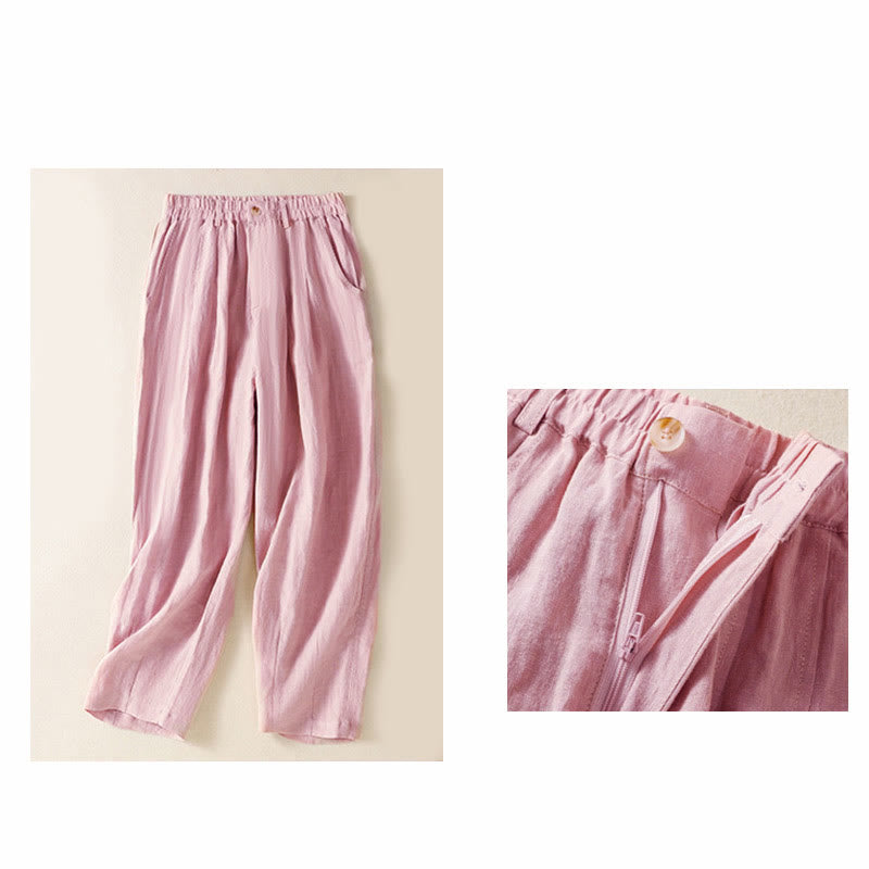 Buddha Stones Sommerhose für Damen, knöchellang, mit Knopfleiste und Reißverschluss sowie Taschen - image 18