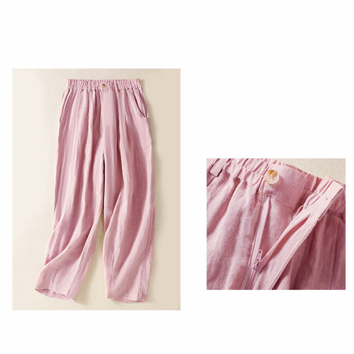 Buddha Stones Sommerhose für Damen, knöchellang, mit Knopfleiste und Reißverschluss sowie Taschen - image 18