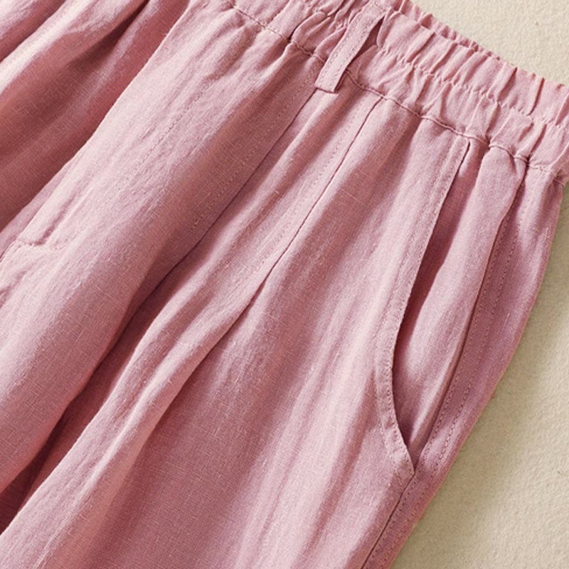 Buddha Stones Sommerhose für Damen, knöchellang, mit Knopfleiste und Reißverschluss sowie Taschen - image 15