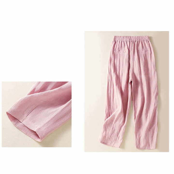 Buddha Stones Sommerhose für Damen, knöchellang, mit Knopfleiste und Reißverschluss sowie Taschen - image 19