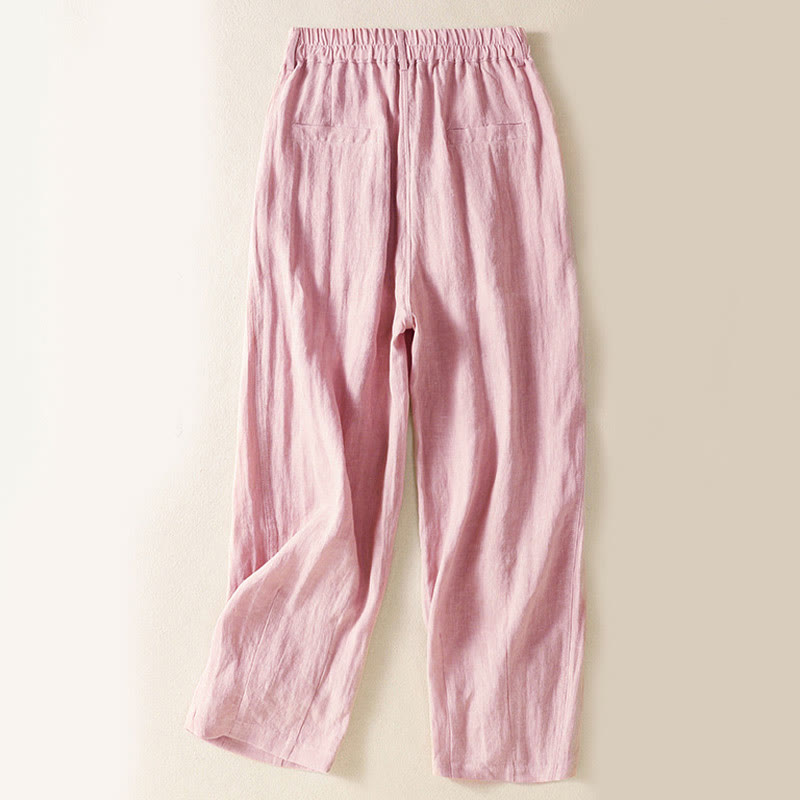 Buddha Stones Sommerhose für Damen, knöchellang, mit Knopfleiste und Reißverschluss sowie Taschen - image 9