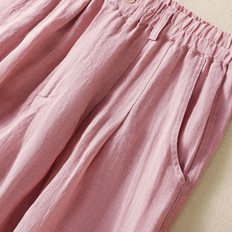 Buddha Stones Sommerhose für Damen, knöchellang, mit Knopfleiste und Reißverschluss sowie Taschen - image 14