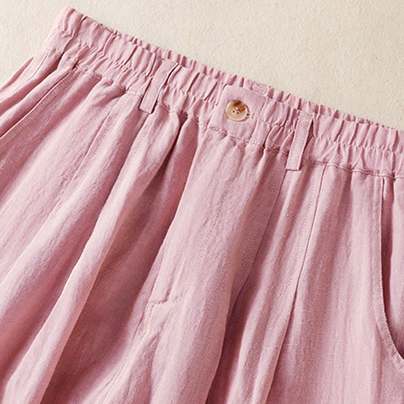 Buddha Stones Sommerhose für Damen, knöchellang, mit Knopfleiste und Reißverschluss sowie Taschen - image 12
