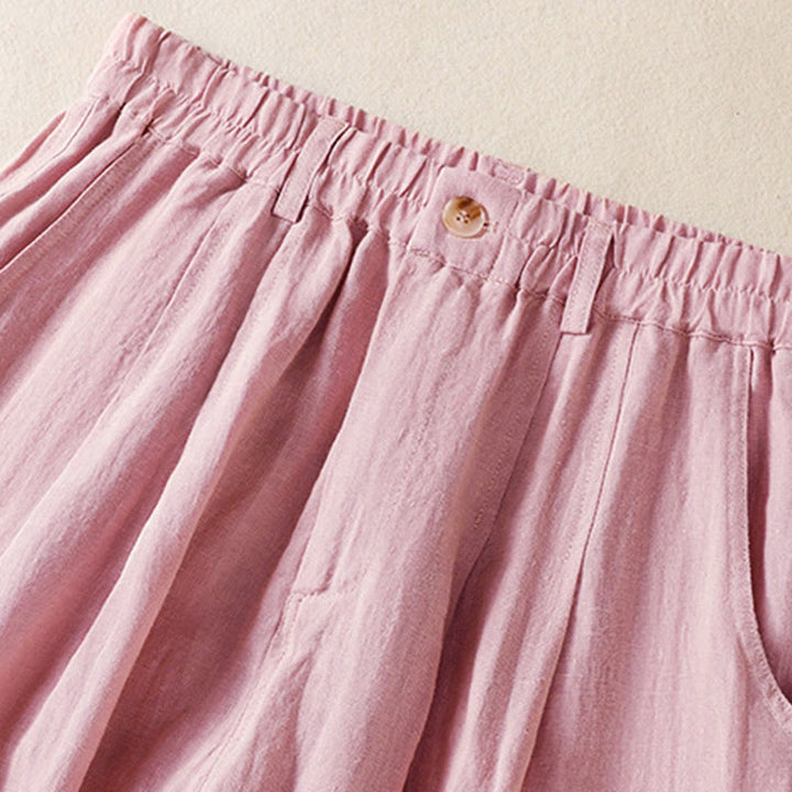 Buddha Stones Sommerhose für Damen, knöchellang, mit Knopfleiste und Reißverschluss sowie Taschen - image 12